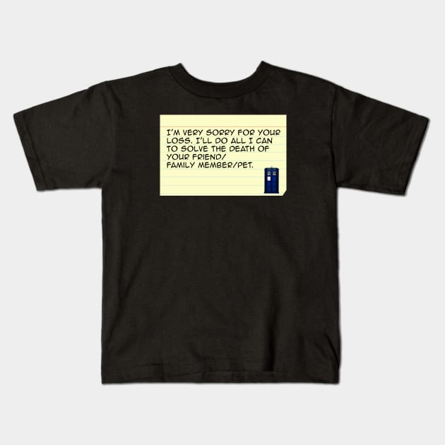 The Doctor's Cue Cards 2 Kids T-Shirt by scoffin